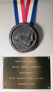 Photo of Billie Ruth Sudduth's Living Treasure Medal