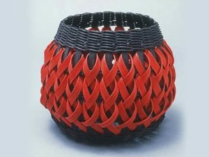 Billie Ruth Sudduth's Penland Pottery Basket in Red and Black